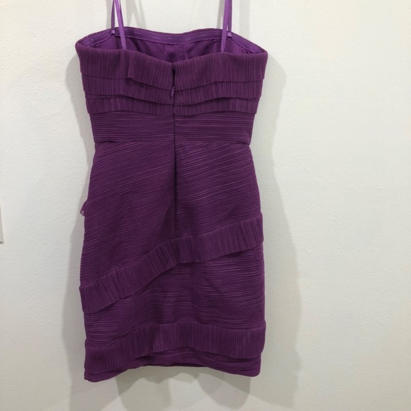 Like new BCBGMaxAzria cocktail dress strapless dress purple mini dress - Picture 4 of 10